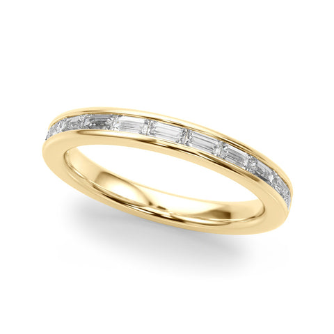 Yellow gold Channel-Set Baguette Diamond Eternity Band