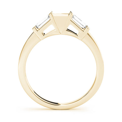 Yellow gold Channel Set Baguette Diamond Flat Band with Bar Prong Setting 1