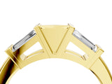 Yellow gold Channel Set Baguette Diamond Flat Band with Bar Prong Setting_8