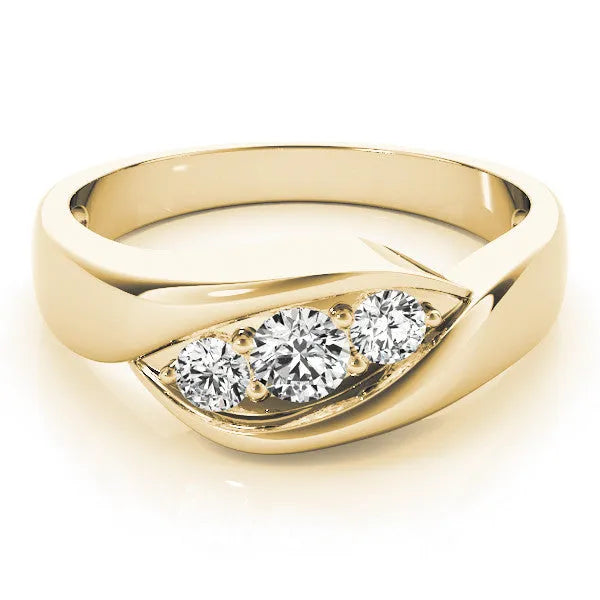 Yellow gold Channel Set Cushion Diamond Crossover Band
