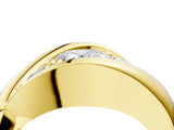Yellow gold Channel Set Cushion Diamond Crossover Band_10