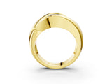 Yellow gold Channel Set Cushion Diamond Crossover Band_9
