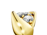 Yellow gold Channel Set Emerald Diamond Crossover Band_11