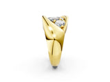 Yellow gold Channel Set Emerald Diamond Crossover Band_8