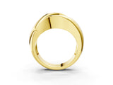 Yellow gold Channel Set Emerald Diamond Crossover Band_9