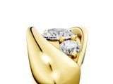 Yellow gold Channel Set Heart Diamond Crossover Band_11