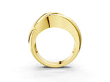 Yellow gold Channel Set Heart Diamond Crossover Band_9