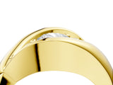 Yellow gold Channel Set Oval Diamond Crossover Band_10