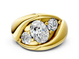 Yellow gold Channel Set Oval Diamond Crossover Band_6