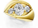 Yellow gold Channel Set Oval Diamond Crossover Band_7
