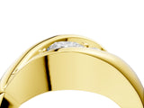 Yellow gold Channel Set Pear Diamond Crossover Band_10