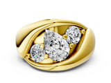 Yellow gold Channel Set Pear Diamond Crossover Band_6