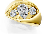 Yellow gold Channel Set Pear Diamond Crossover Band_7