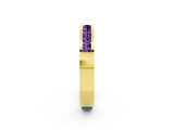 Yellow gold Channel Set Princess Cut Amethyst Eternity Band_26