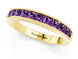 Yellow gold Channel Set Princess Cut Amethyst Eternity Band_7