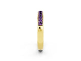 Yellow gold Channel Set Princess Cut Amethyst Eternity Band_8