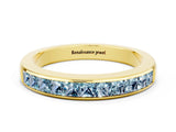 Yellow gold Channel Set Princess Cut Aquamarine Eternity Band_6