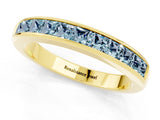 Yellow gold Channel Set Princess Cut Aquamarine Eternity Band_7