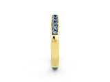 Yellow gold Channel Set Princess Cut Aquamarine Eternity Band_8