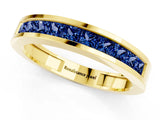 Yellow gold Channel Set Princess Cut Blue Sapphire Eternity Band_25