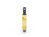Yellow gold Channel Set Princess Cut Blue Sapphire Eternity Band_26