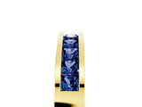 Yellow gold Channel Set Princess Cut Blue Sapphire Eternity Band_29