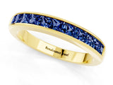 Yellow gold Channel Set Princess Cut Blue Sapphire Eternity Band_7