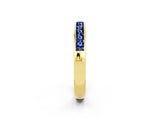 Yellow gold Channel Set Princess Cut Blue Sapphire Eternity Band_8