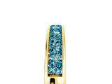 Yellow gold Channel Set Princess Cut Blue Topaz Eternity Band_11