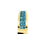 Yellow gold Channel Set Princess Cut Blue Topaz Eternity Band_113