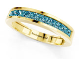 Yellow gold Channel Set Princess Cut Blue Topaz Eternity Band_37