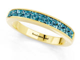 Yellow gold Channel Set Princess Cut Blue Topaz Eternity Band_7