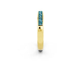 Yellow gold Channel Set Princess Cut Blue Topaz Eternity Band_8