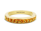 Yellow gold Channel Set Princess Cut Citrine Eternity Band_6