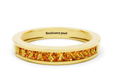 Yellow gold Channel Set Princess Cut Citrine Eternity Band_84