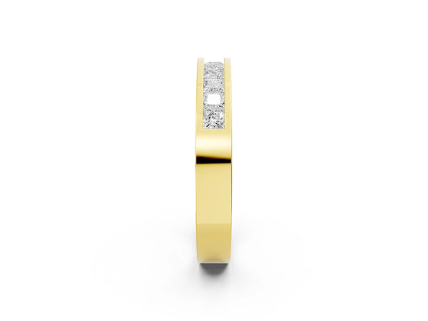 Yellow gold Channel Set Princess Cut Diamond Eternity Band