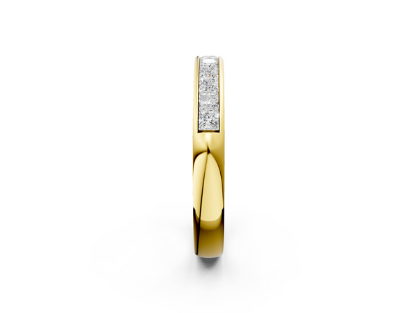 Yellow gold Channel Set Princess Cut Diamond Eternity Band