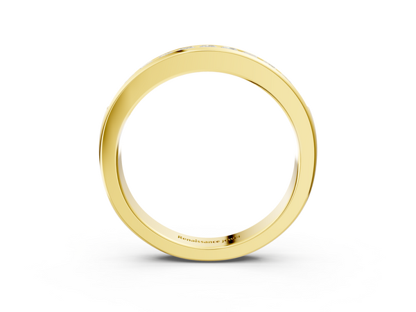 Yellow gold Channel Set Princess Cut Diamond Eternity Band