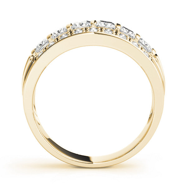 Yellow gold Channel-Set Princess Cut Diamond Pavé Band 1