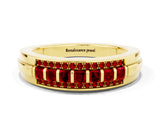 Yellow gold Channel-Set Princess Cut Diamond Pavé Band_30