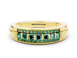 Yellow gold Channel-Set Princess Cut Diamond Pavé Band_30