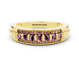 Yellow gold Channel-Set Princess Cut Diamond Pavé Band_30