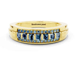 Yellow gold Channel-Set Princess Cut Diamond Pavé Band_30