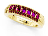 Yellow gold Channel-Set Princess Cut Diamond Pavé Band_31
