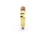 Yellow gold Channel-Set Princess Cut Diamond Pavé Band_32