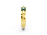 Yellow gold Channel-Set Princess Cut Diamond Pavé Band_32
