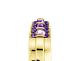 Yellow gold Channel-Set Princess Cut Diamond Pavé Band_35