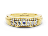 Yellow gold Channel-Set Princess Cut Diamond Pavé Band_42