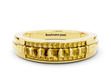 Yellow gold Channel-Set Princess Cut Diamond Pavé Band_42