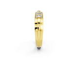 Yellow gold Channel-Set Princess Cut Diamond Pavé Band_44